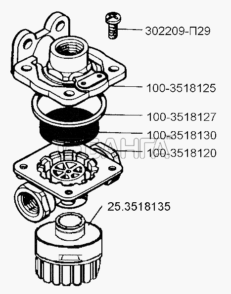 ЗИЛ ЗИЛ-5301 (2006) Схема Клапан быстрого выпуска воздуха-128 banga.ua